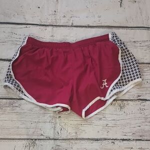 Soffe Vintage Red Black Alabama Crimson Tide Houndstooth Print Accent Shorts M